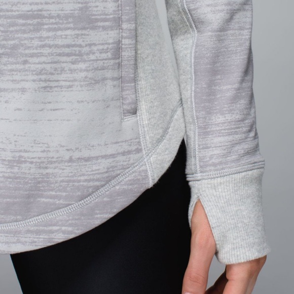 Lululemon silver spoon grey Post Sweat Pullover 1/2 zip neck hoodie sweatshirt - Picture 12 of 15